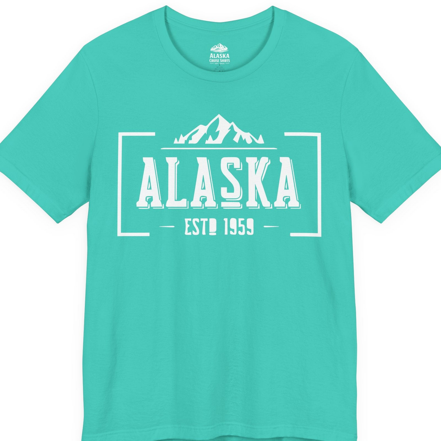 Alaska Mountain Vintage Shirt T-Shirt – Teal – Alaska Cruise Shirts