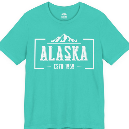 Alaska Mountain Vintage Shirt T-Shirt – Teal – Alaska Cruise Shirts