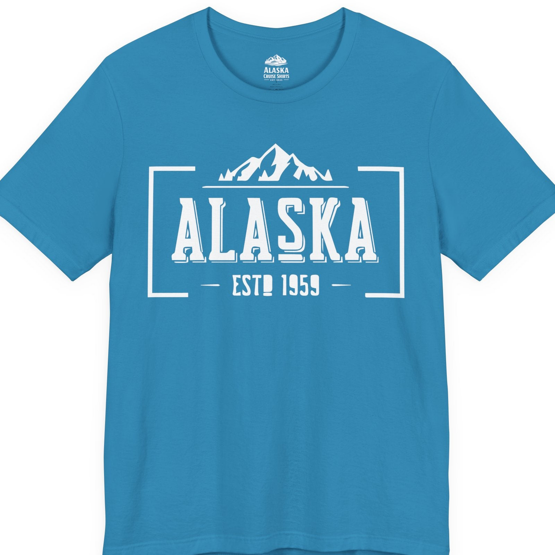Alaska Mountain Vintage Shirt T-Shirt – Aqua – Alaska Cruise Shirts