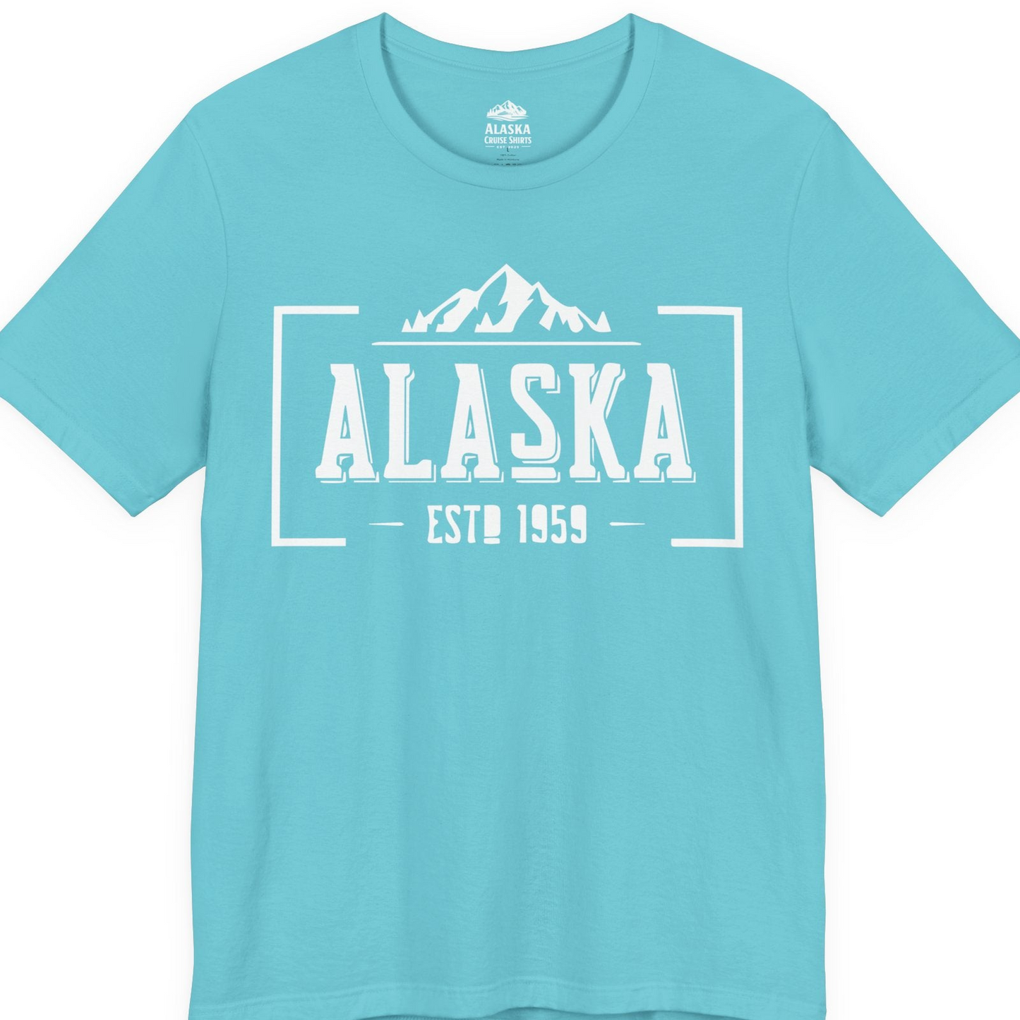 Alaska Mountain Vintage Shirt T-Shirt – Turquoise – Alaska Cruise Shirts