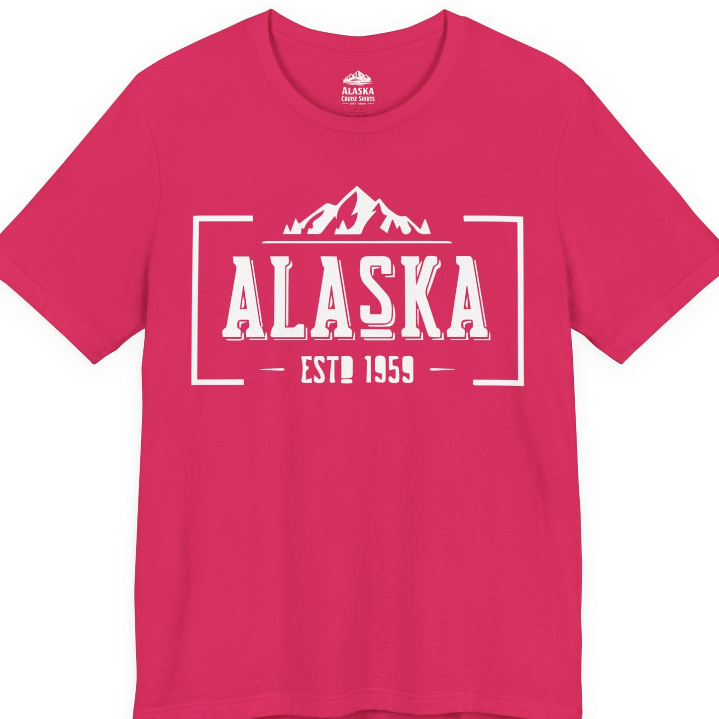 Alaska Mountain Vintage Shirt T-Shirt – Fuchsia – Alaska Cruise Shirts