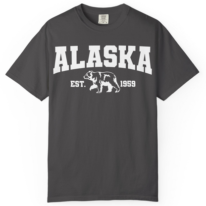 Vintage Alaska Bear Shirt T-Shirt – Graphite – Alaska Cruise Shirts