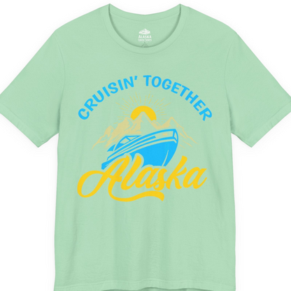 Alaska Cruise Adventure Mountains Sunrise Retro Shirt for Travelers — Premium Tee T-Shirt – Mint – Alaska Cruise Shirts