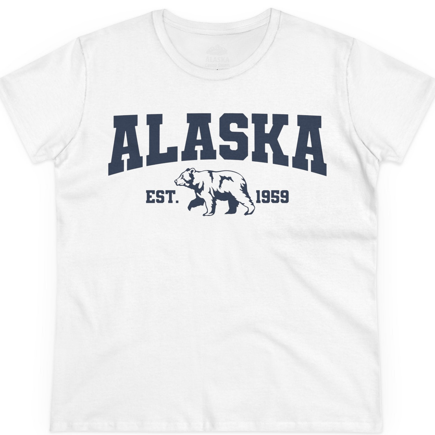 Vintage Alaska Bear Shirt T-Shirt – White – Alaska Cruise Shirts