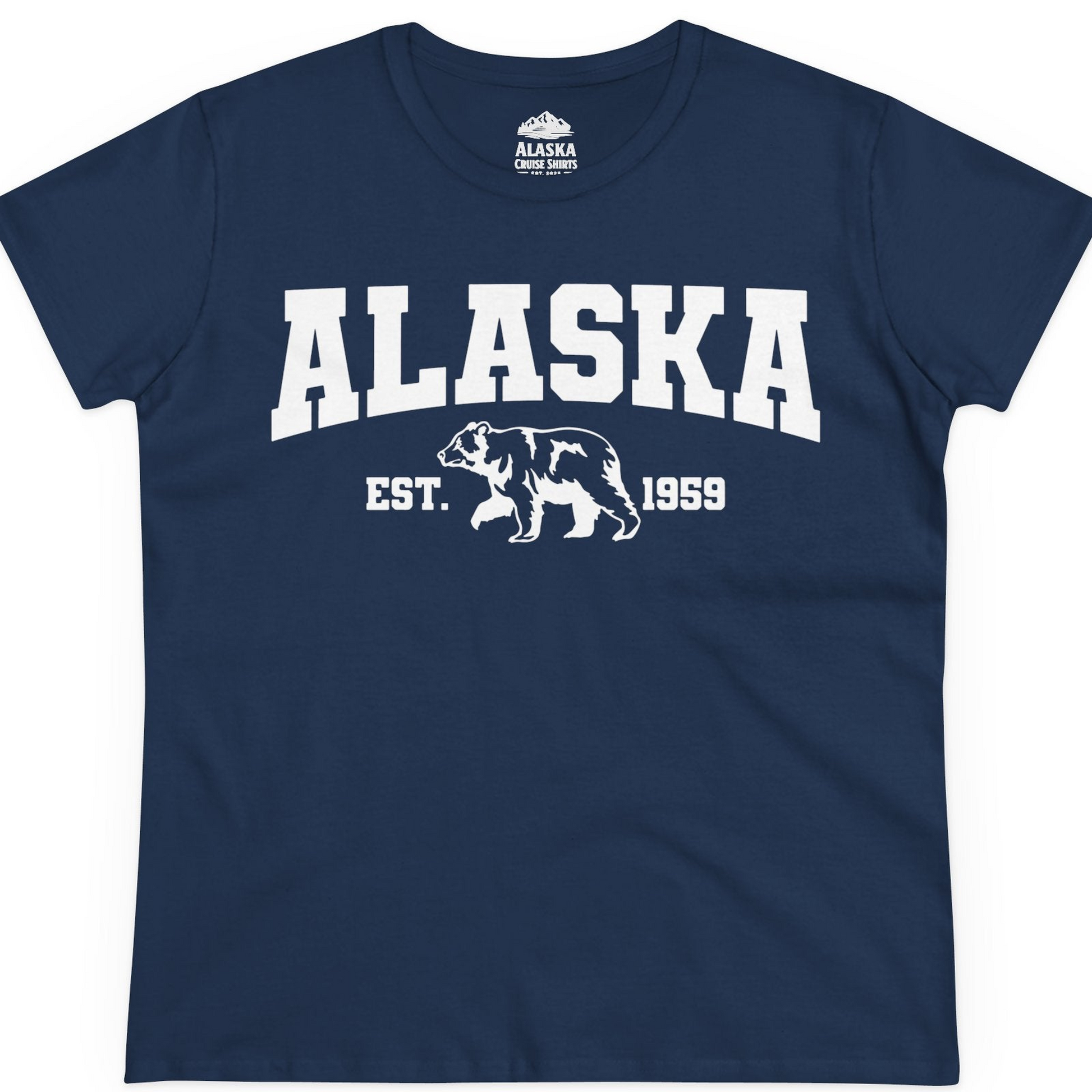 Vintage Alaska Bear Shirt T-Shirt – Navy – Alaska Cruise Shirts