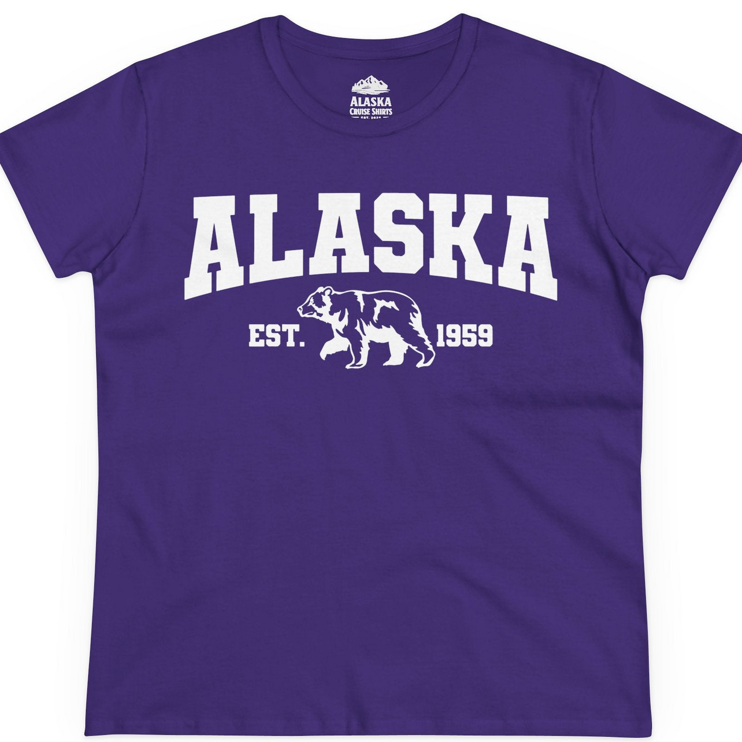 Vintage Alaska Bear Shirt T-Shirt – Purple – Alaska Cruise Shirts