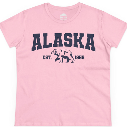 Vintage Alaska Bear Shirt T-Shirt – Light Pink – Alaska Cruise Shirts