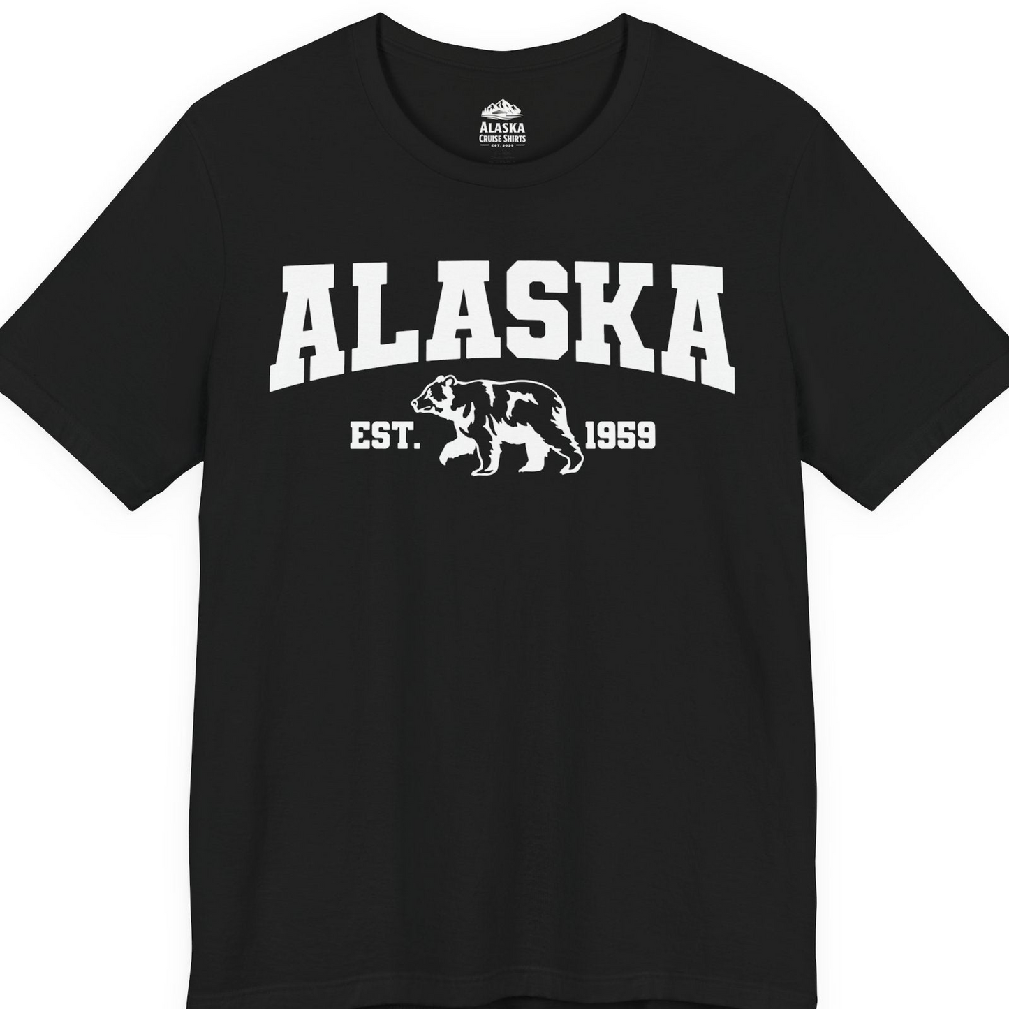 Vintage Alaska Bear Shirt T-Shirt – Black – Alaska Cruise Shirts
