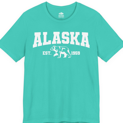 Vintage Alaska Bear Shirt T-Shirt – Teal – Alaska Cruise Shirts