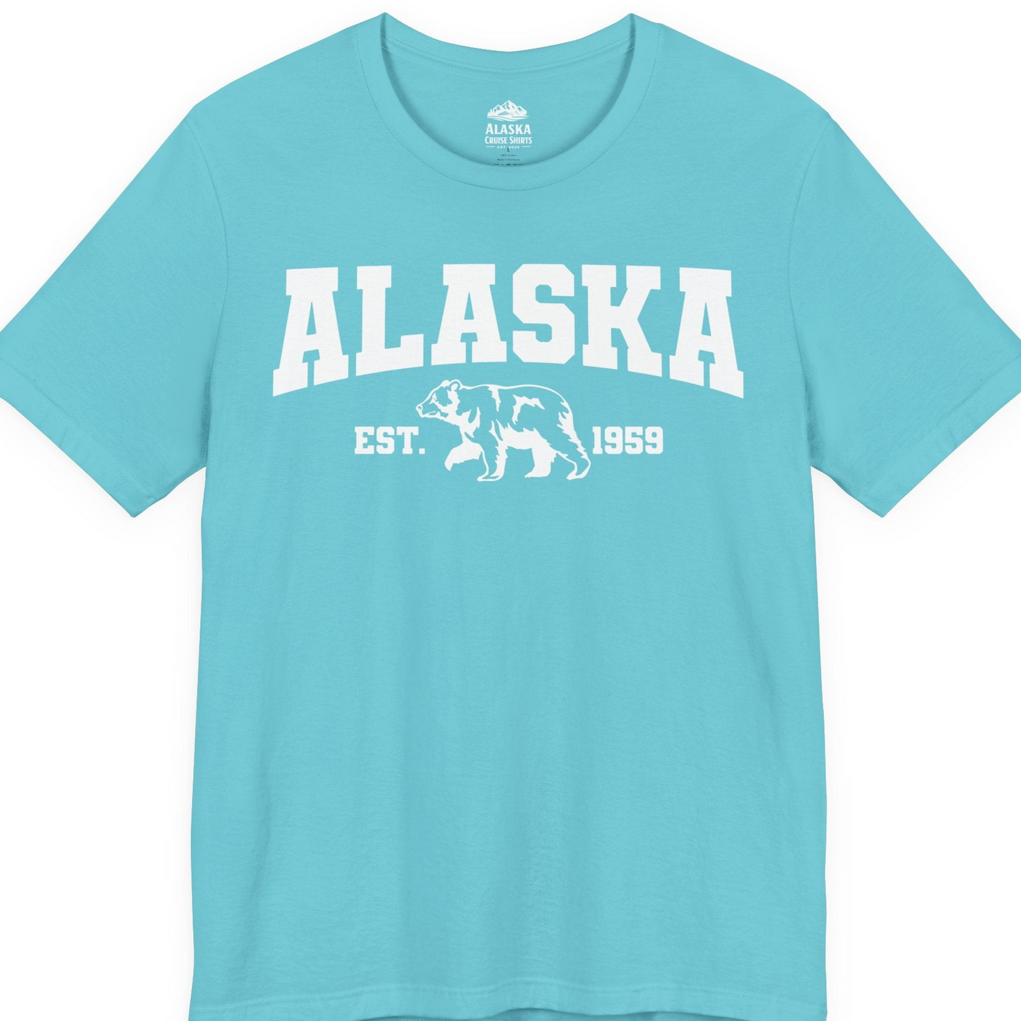 Vintage Alaska Bear Shirt T-Shirt – Turquoise – Alaska Cruise Shirts