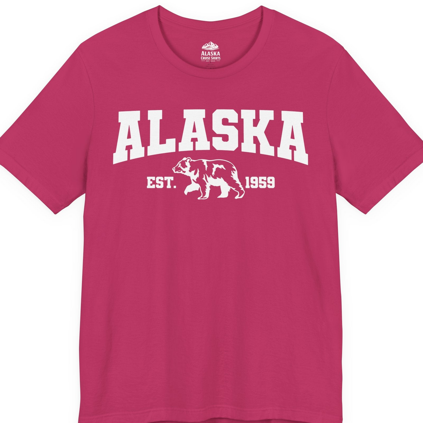 Vintage Alaska Bear Shirt T-Shirt – Berry – Alaska Cruise Shirts