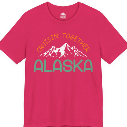Cruisin Together Alaska Mountain Adventure Cruise Graphic Shirt — Premium Tee T-Shirt – Fuchsia – Alaska Cruise Shirts