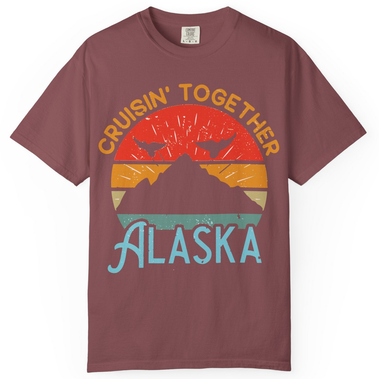 Retro Alaska Cruise Shirt T-Shirt – Brick – Alaska Cruise Shirts