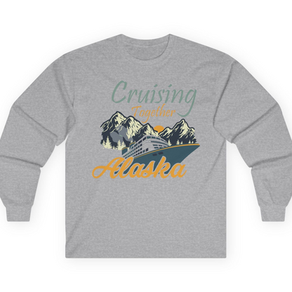 Cruising Together Alaska Mountains Family Alaska Cruise Adventure Shirt — Long Sleeve T-Shirt – Sport Grey – Alaska Cruise Shirts