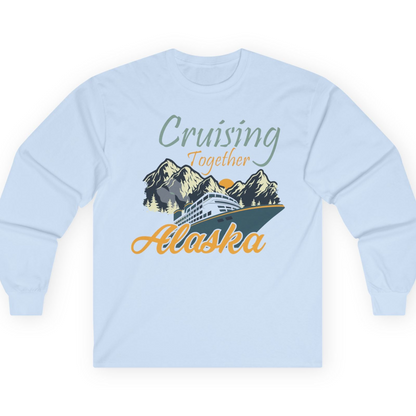 Cruising Together Alaska Mountains Family Alaska Cruise Adventure Shirt — Long Sleeve T-Shirt – Light Blue – Alaska Cruise Shirts