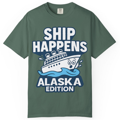 Ship Happens Alaska Cruise Shirt T-Shirt – Blue Spruce – Alaska Cruise Shirts