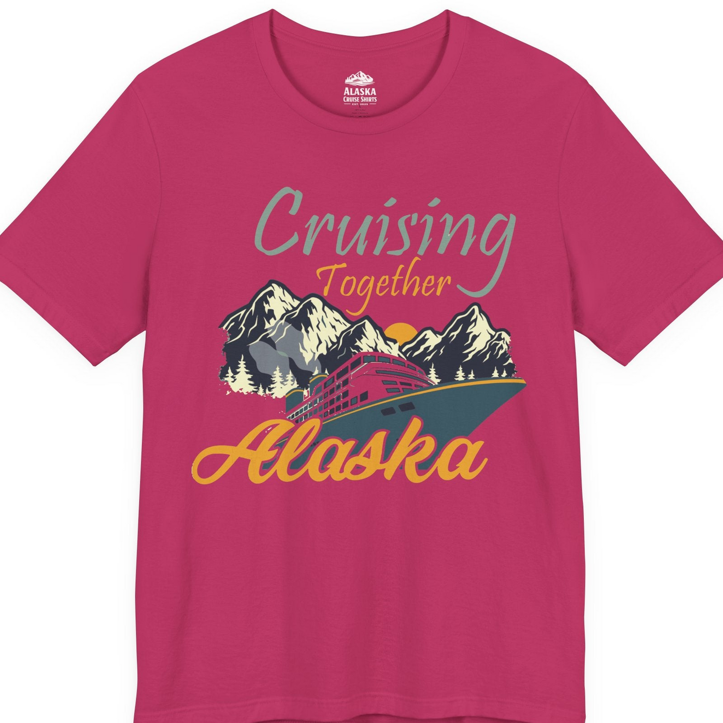 Cruising Together Alaska Mountains Family Alaska Cruise Adventure Shirt — Premium Tee T-Shirt – Berry – Alaska Cruise Shirts