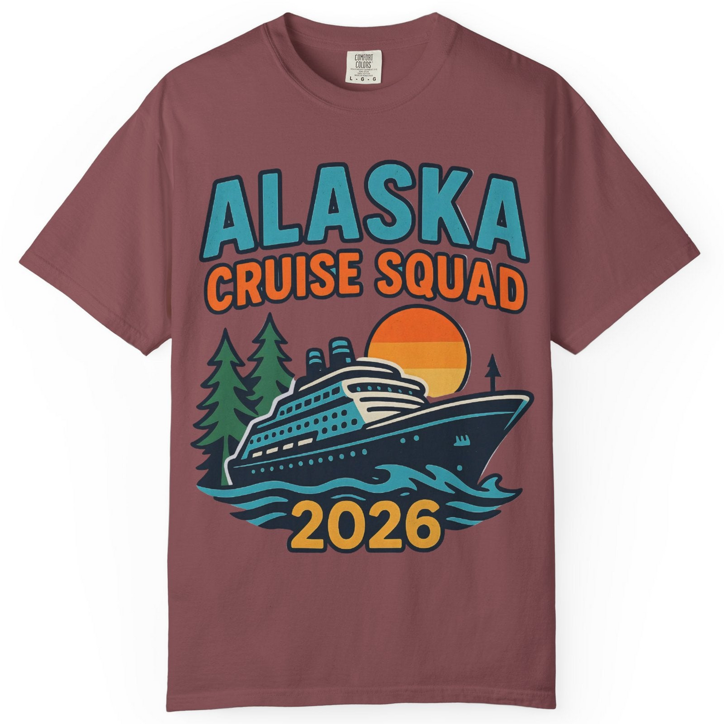 Alaska Cruise Squad Shirt T-Shirt – Brick – Alaska Cruise Shirts