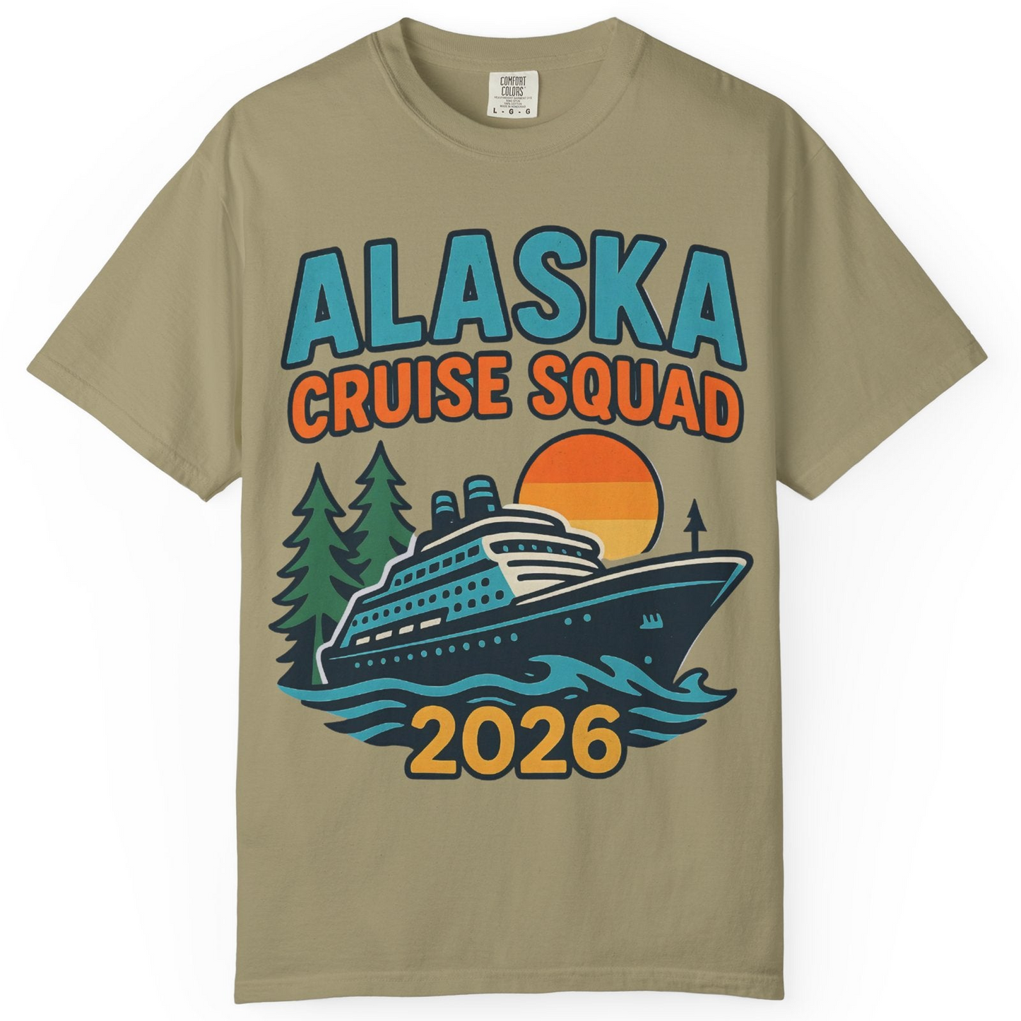 Alaska Cruise Squad Shirt T-Shirt – Khaki – Alaska Cruise Shirts