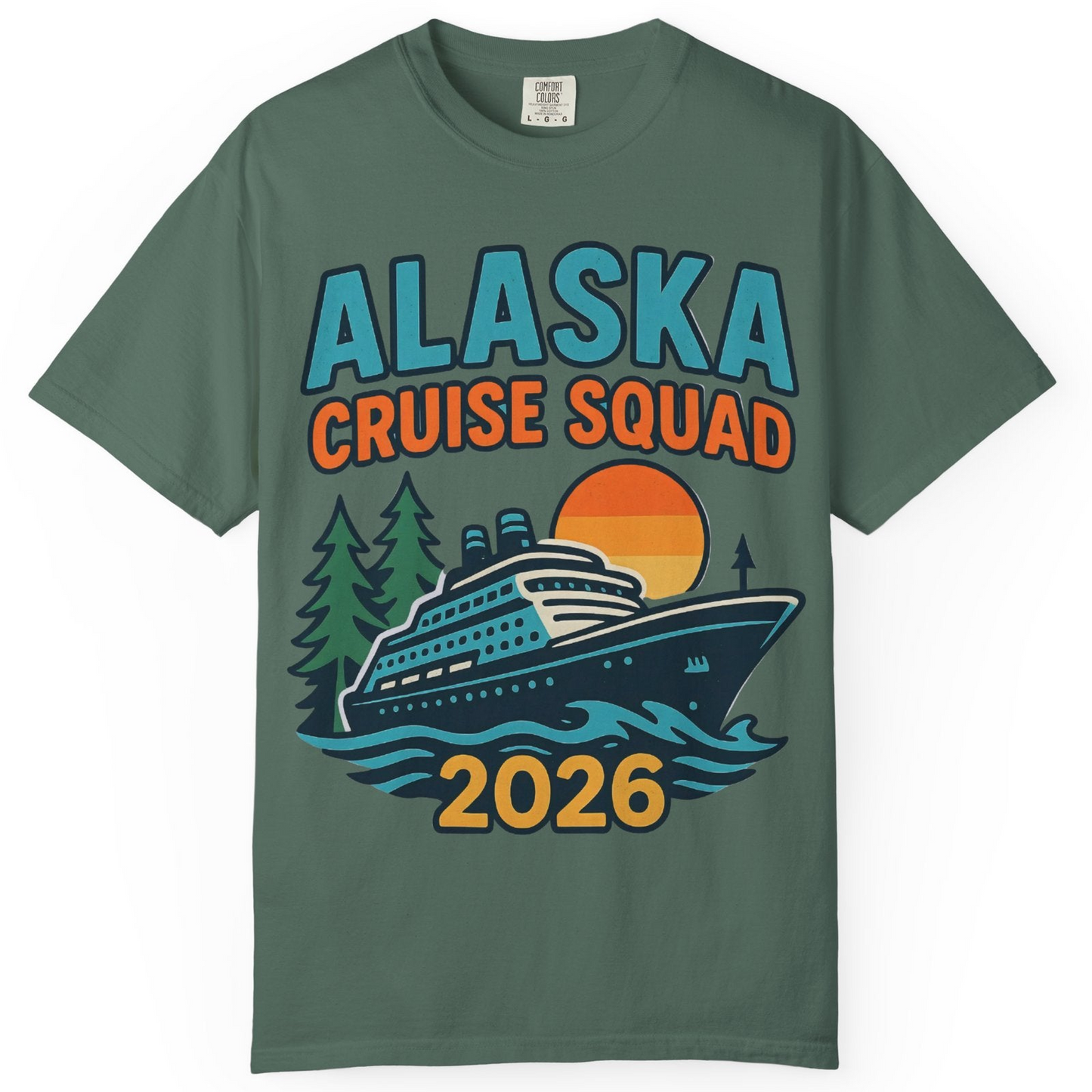 Alaska Cruise Squad Shirt T-Shirt – Blue Spruce – Alaska Cruise Shirts