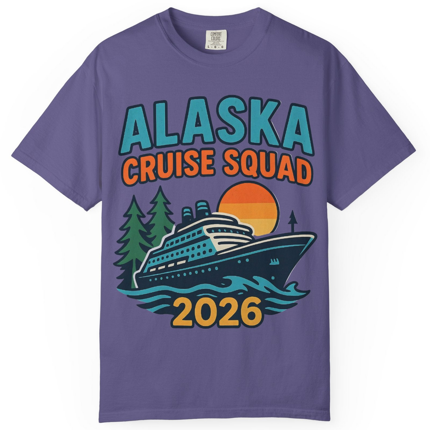 Alaska Cruise Squad Shirt T-Shirt – Grape – Alaska Cruise Shirts
