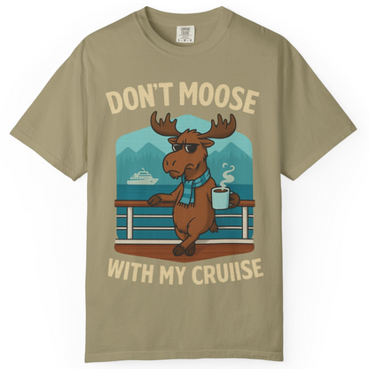 Funny Moose on Alaska Cruise Ship Shirt T-Shirt – Khaki – Alaska Cruise Shirts