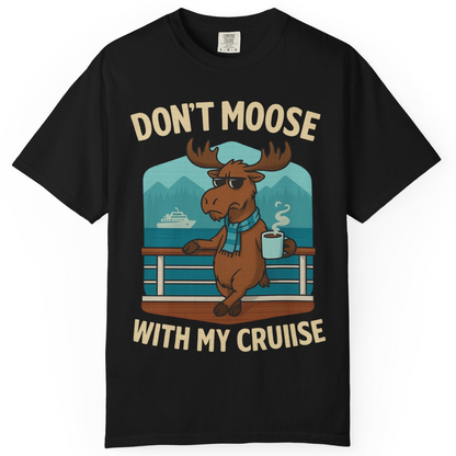 Funny Moose on Alaska Cruise Ship Shirt T-Shirt – Black – Alaska Cruise Shirts