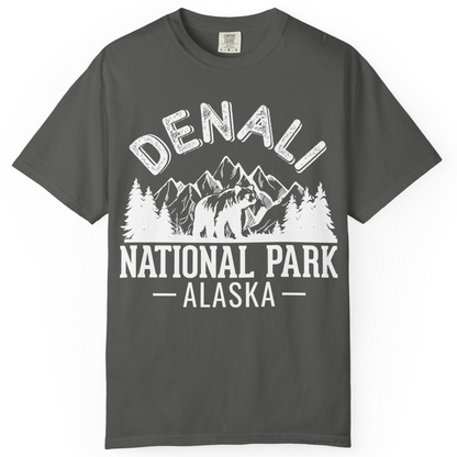 Denali National Park Bear Mountains Vintage Alaska Nature Shirt — Comfort T-Shirt – Pepper – Alaska Cruise Shirts