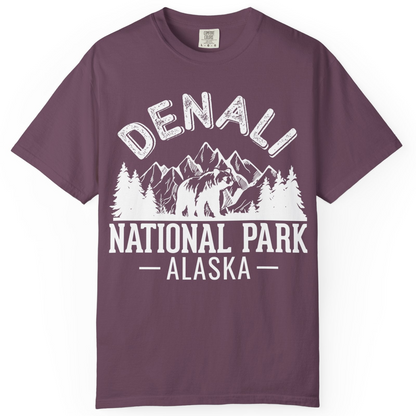 Denali National Park Bear Mountains Vintage Alaska Nature Shirt — Comfort T-Shirt – Berry – Alaska Cruise Shirts