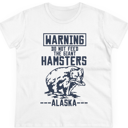 Funny Alaska Bear Warning Sign Shirt T-Shirt – White – Alaska Cruise Shirts