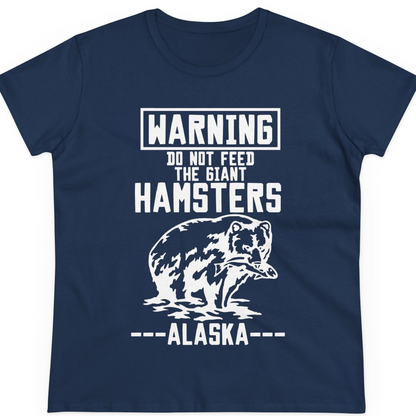 Funny Alaska Bear Warning Sign Shirt T-Shirt – Navy – Alaska Cruise Shirts