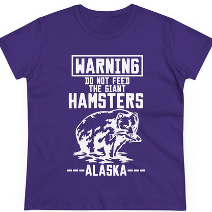 Funny Alaska Bear Warning Sign Shirt T-Shirt – Purple – Alaska Cruise Shirts