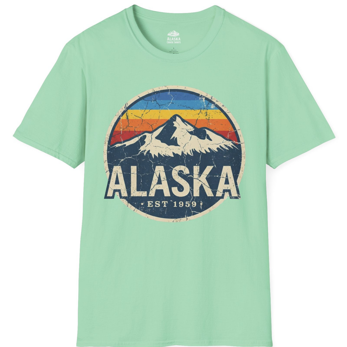 Alaska Vintage Shirt T-Shirt – Mint Green – Alaska Cruise Shirts