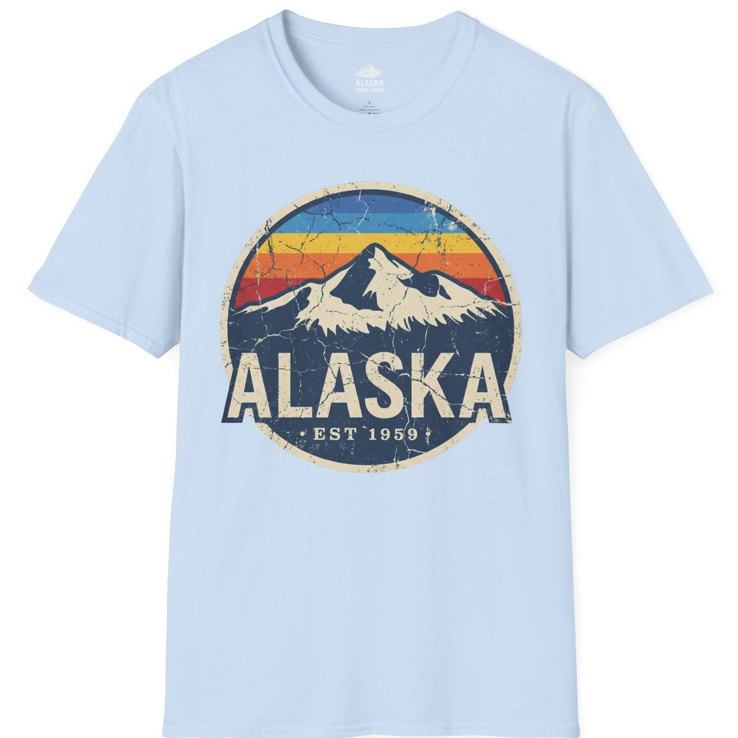 Alaska Vintage Shirt T-Shirt – Light Blue – Alaska Cruise Shirts