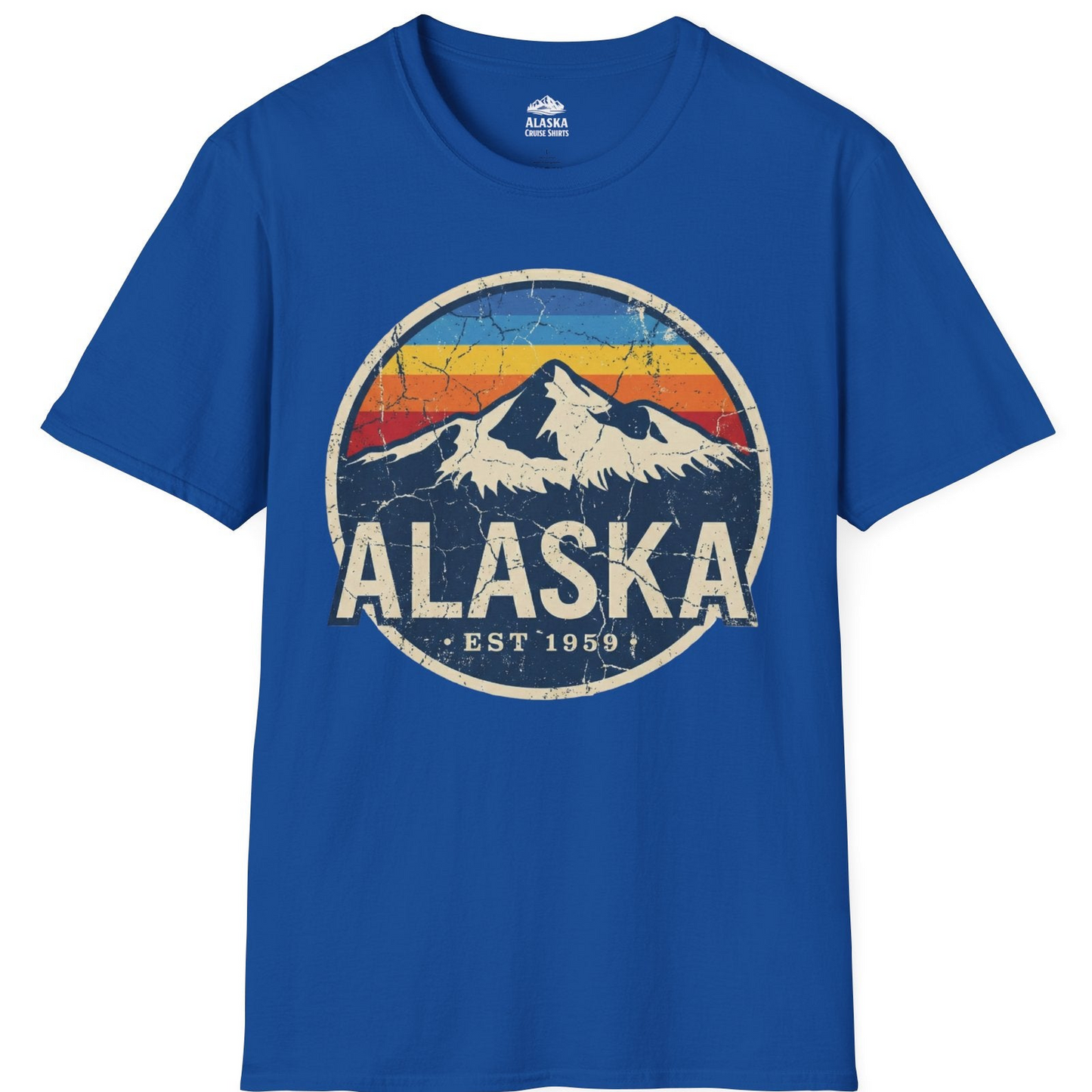 Alaska Vintage Shirt T-Shirt – Royal – Alaska Cruise Shirts