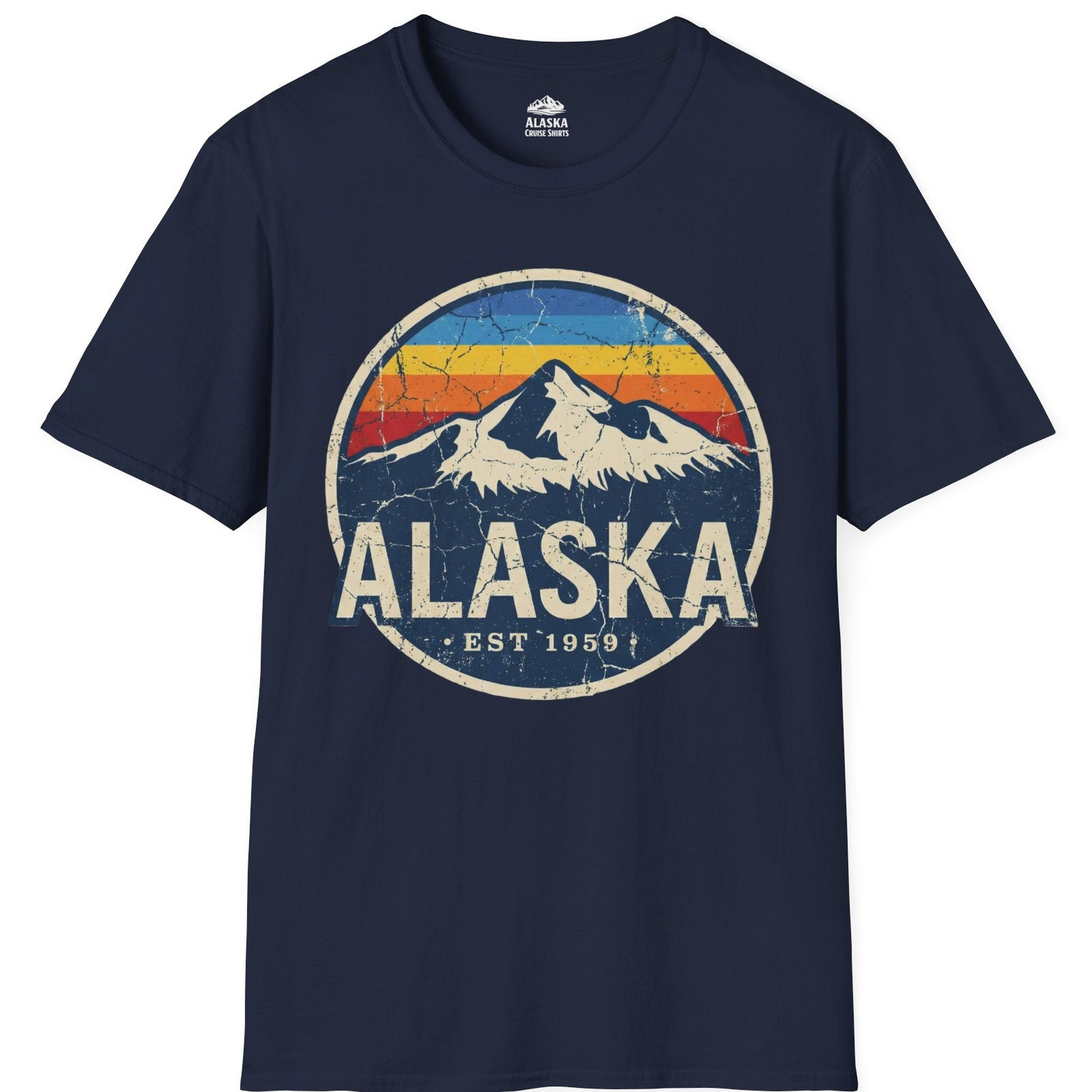 Alaska Vintage Shirt T-Shirt – Navy – Alaska Cruise Shirts