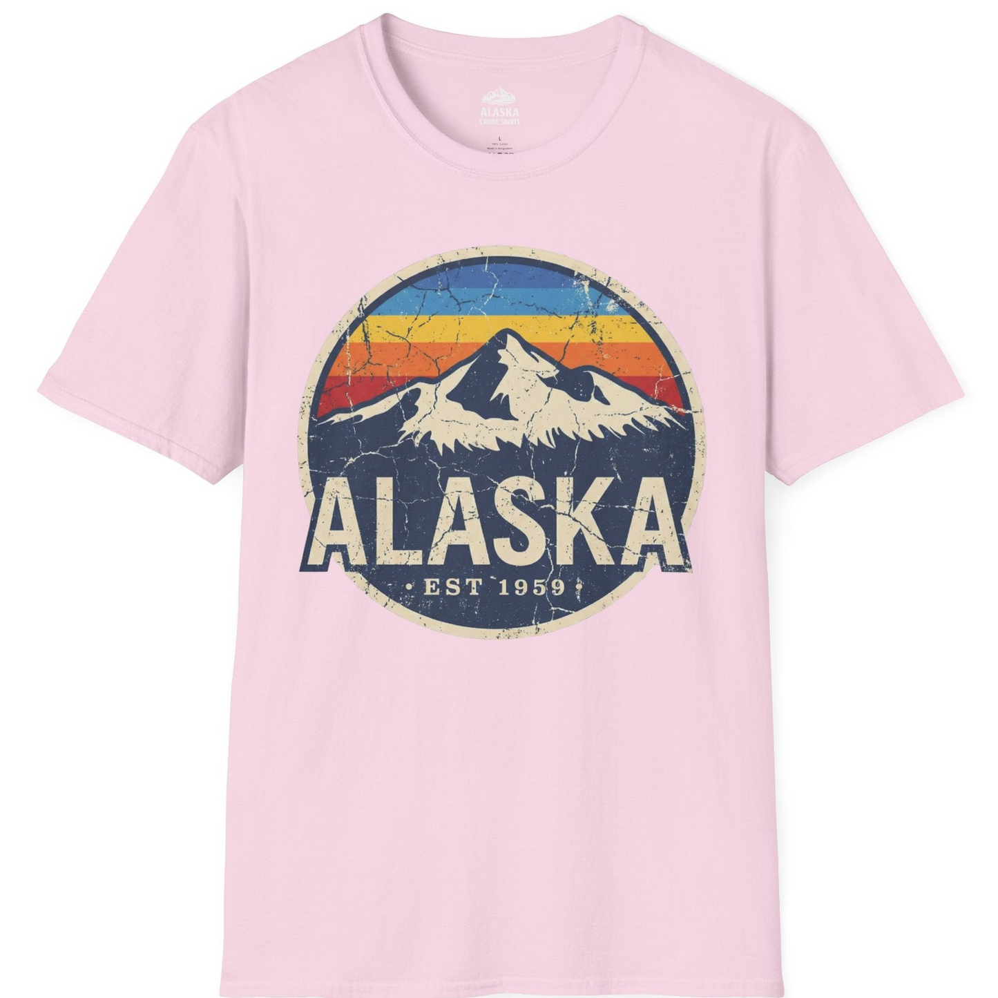 Alaska Vintage Shirt T-Shirt – Light Pink – Alaska Cruise Shirts