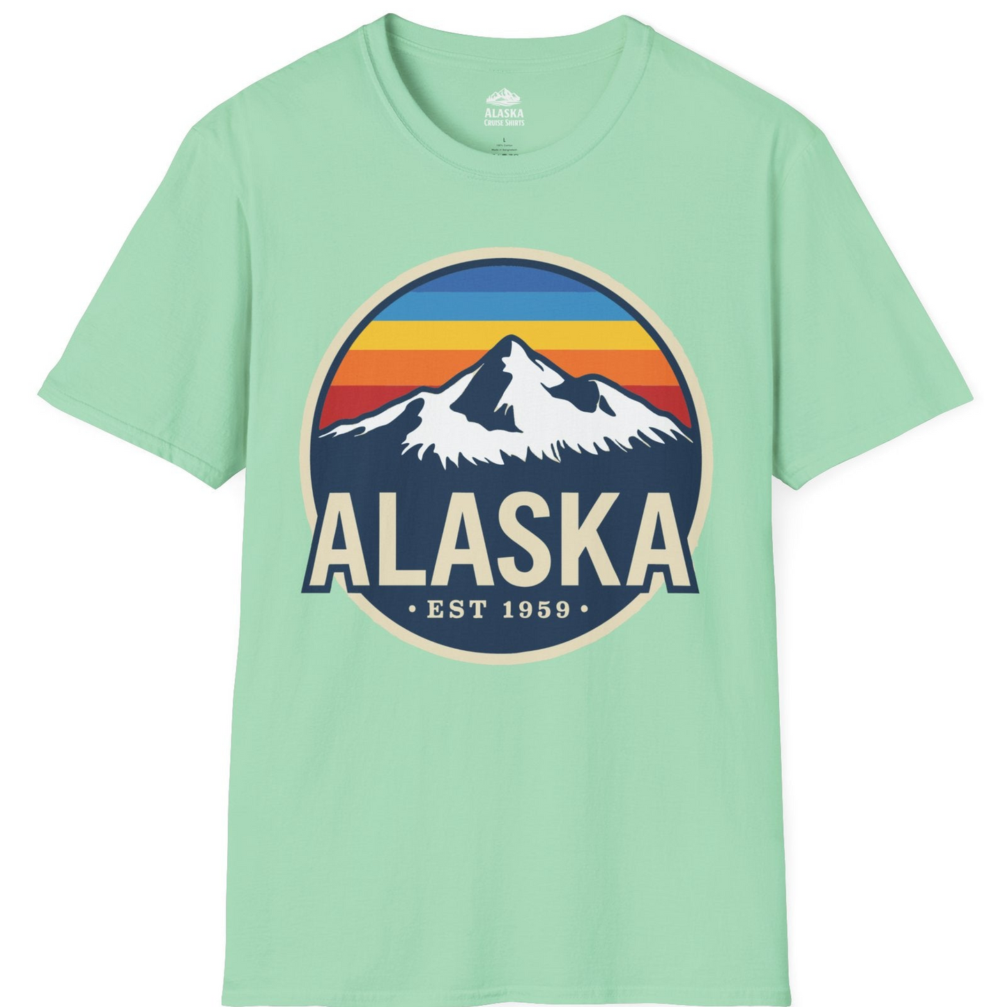 Alaska Vintage Shirt T-Shirt – Mint Green – Alaska Cruise Shirts