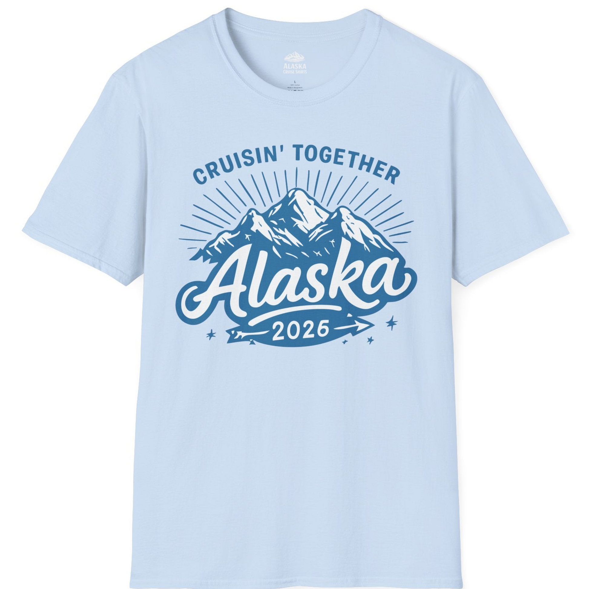 Alaska Cruise Mountains Adventure Shirt T-Shirt – Light Blue – Alaska Cruise Shirts
