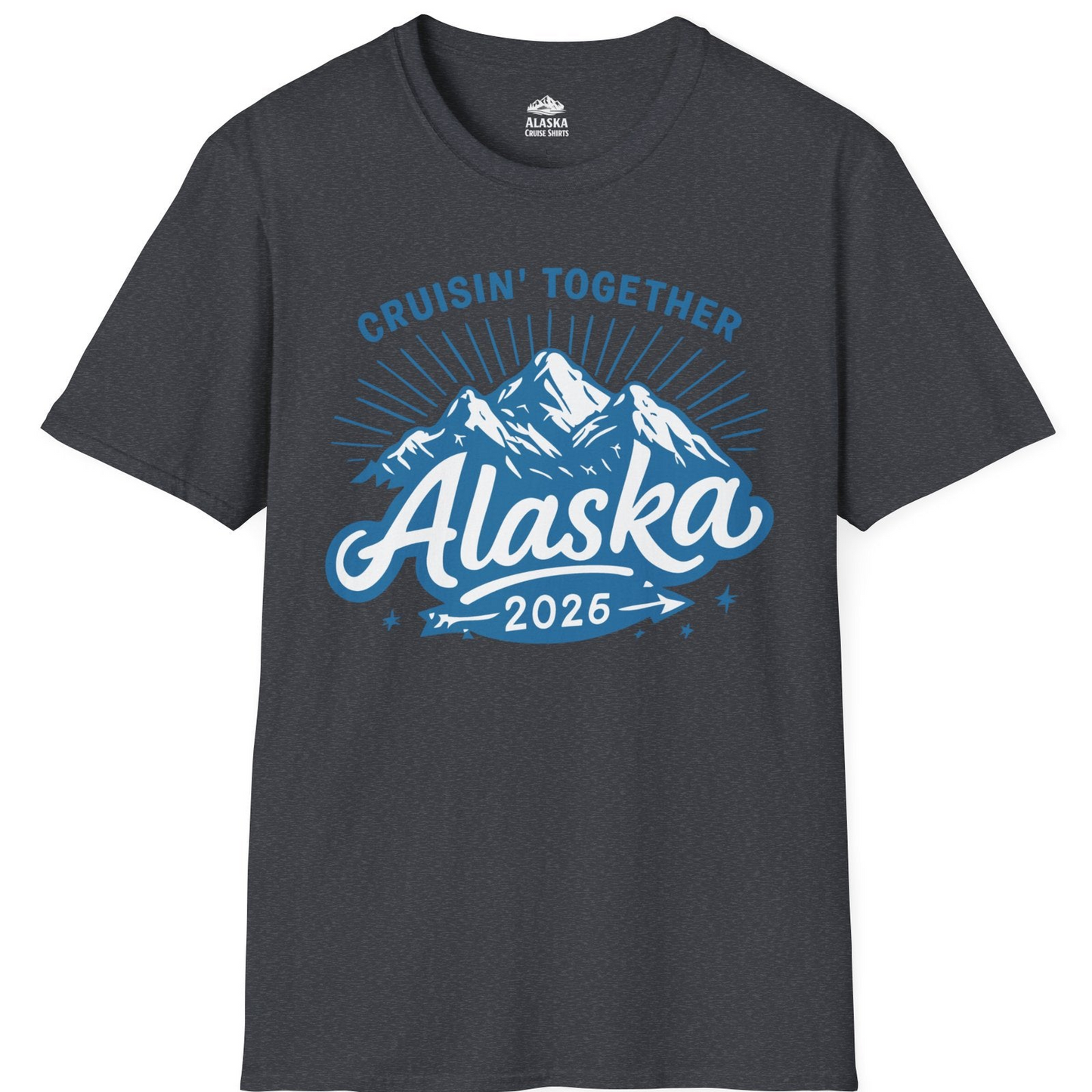 Alaska Cruise Mountains Adventure Shirt T-Shirt – Dark Heather Grey – Alaska Cruise Shirts