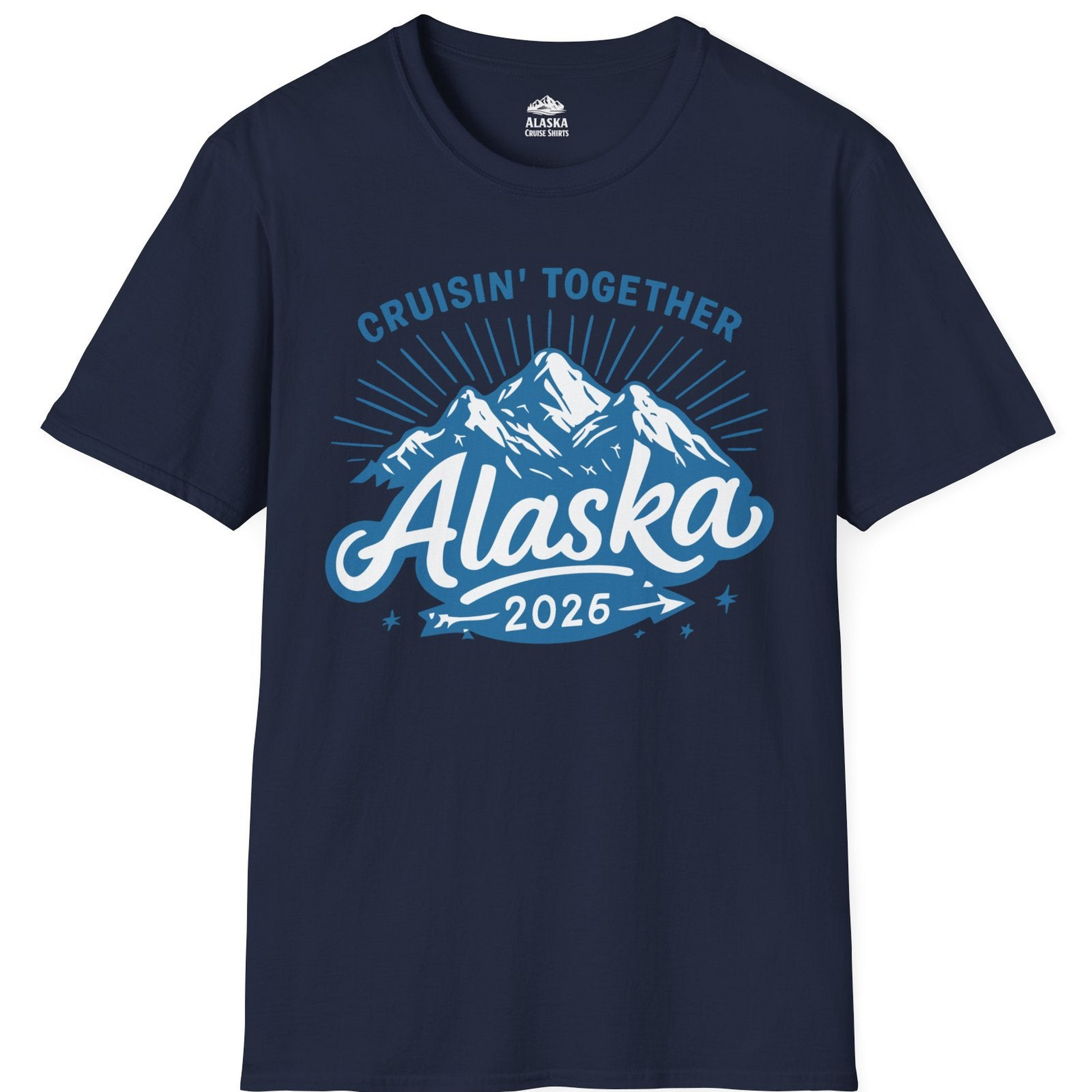 Alaska Cruise Mountains Adventure Shirt T-Shirt – Navy – Alaska Cruise Shirts