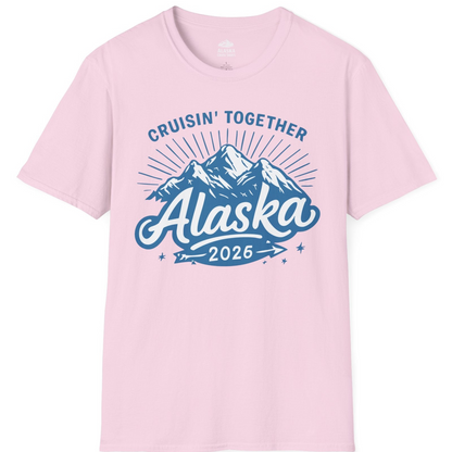 Alaska Cruise Mountains Adventure Shirt T-Shirt – Light Pink – Alaska Cruise Shirts