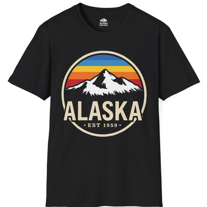 Alaska Vintage Mountain Sunset Shirt T-Shirt – Black – Alaska Cruise Shirts