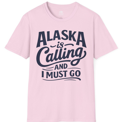 Alaska Is Calling Adventure Typography Shirt T-Shirt – Light Pink – Alaska Cruise Shirts