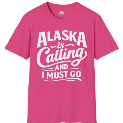 Alaska Is Calling Adventure Typography Shirt T-Shirt – Heliconia – Alaska Cruise Shirts