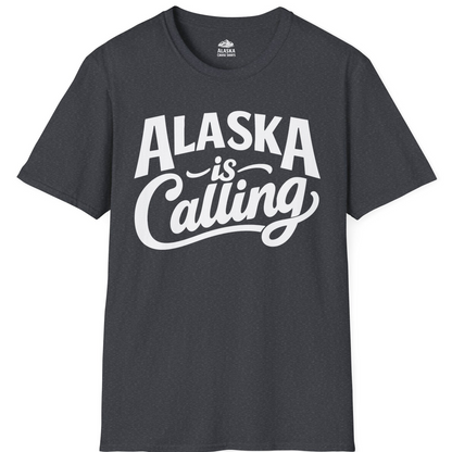 Alaska Is Calling Shirt T-Shirt – Dark Heather Grey – Alaska Cruise Shirts