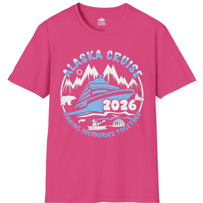 Alaska Cruise 2026 Family Adventure Shirt with Wildlife and Nature — T-Shirt T-Shirt – Heliconia – Alaska Cruise Shirts