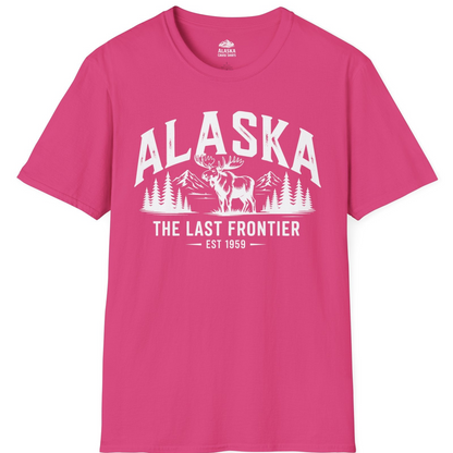Alaska The Last Frontier Moose Mountain Wilderness Graphic Shirt — T-Shirt T-Shirt – Heliconia – Alaska Cruise Shirts