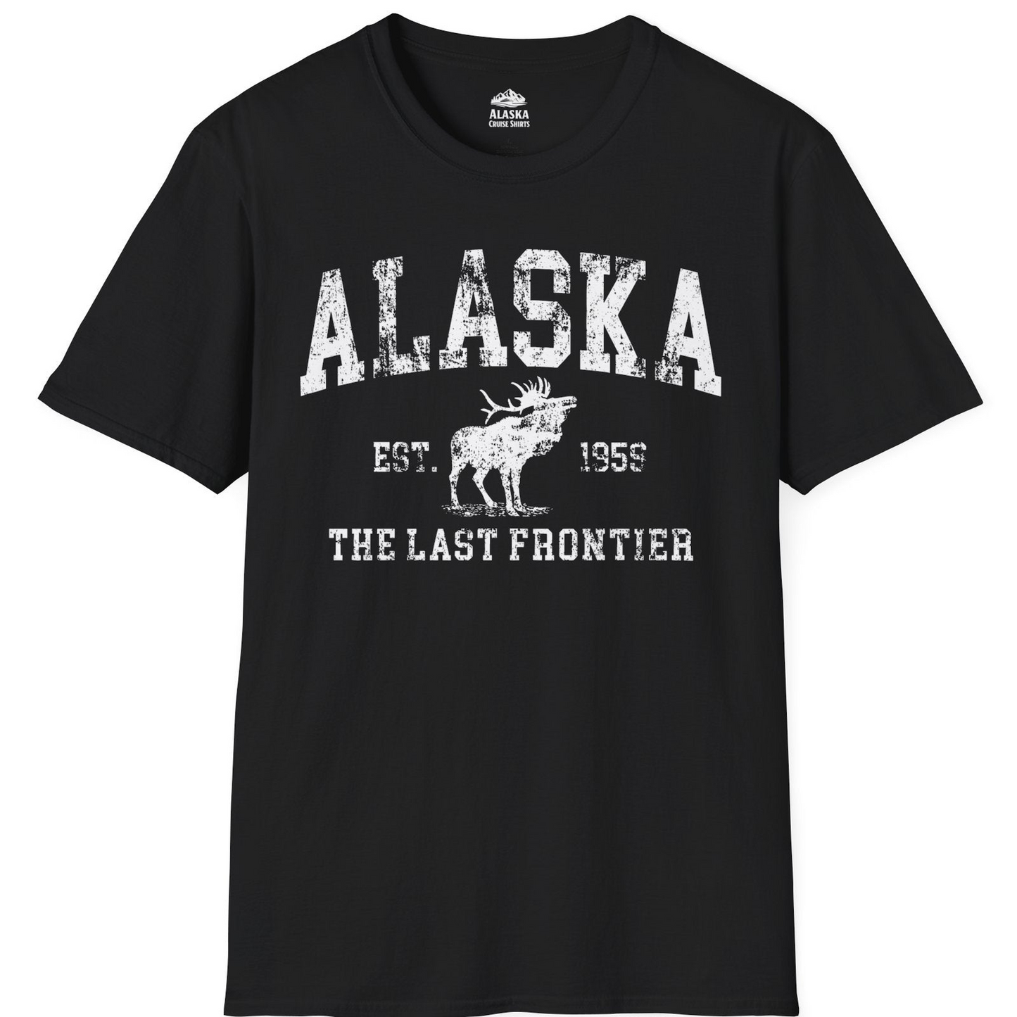 Vintage Alaska Moose Shirt T-Shirt – Black – Alaska Cruise Shirts