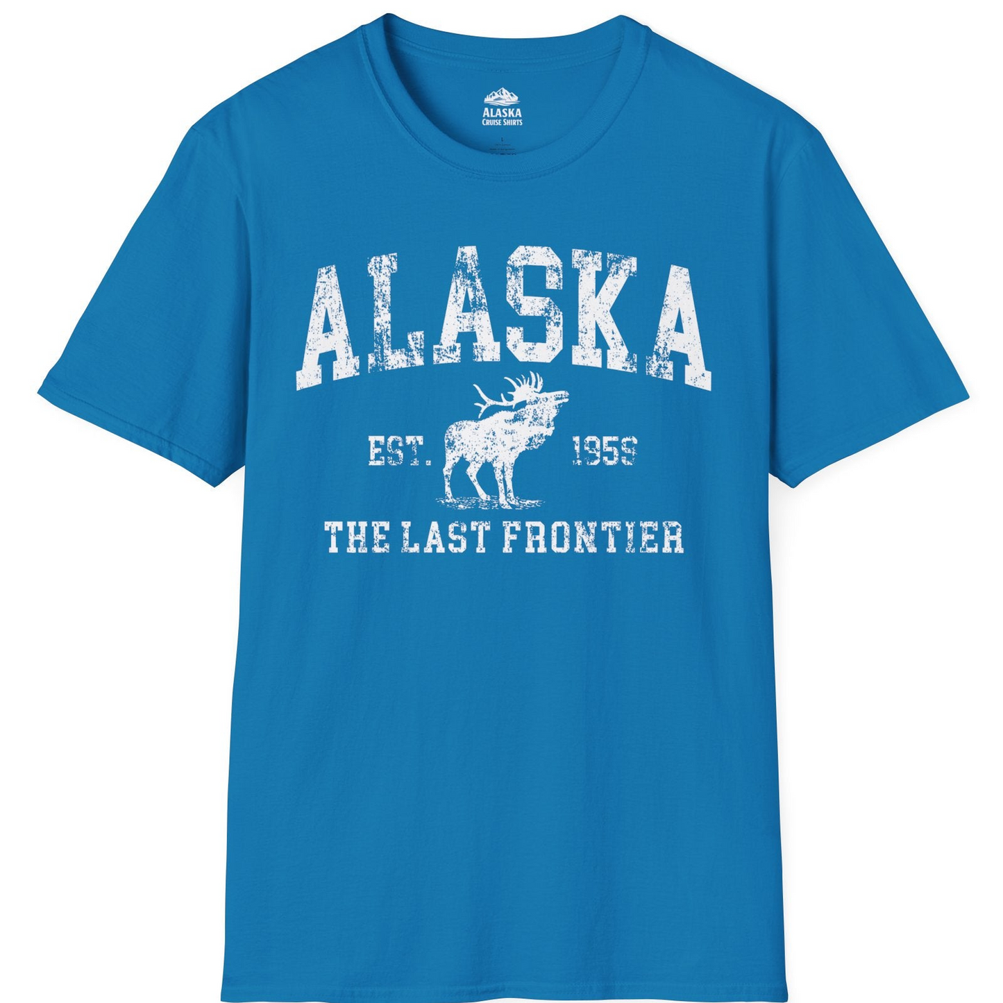 Vintage Alaska Moose Shirt T-Shirt – Sapphire – Alaska Cruise Shirts